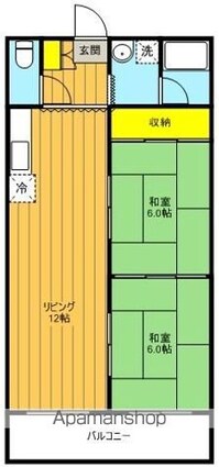 福島県郡山市方八町２丁目[2LDK/54m2]の間取図