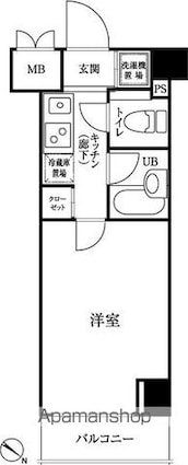 ルーブル三田[1K/21m2]の間取図