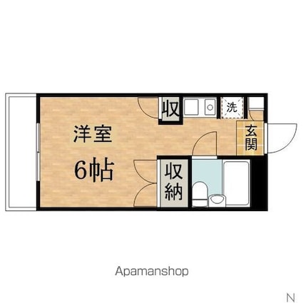 メゾン東中野[1R/16.24m2]の間取図
