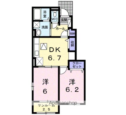 ＡＬＢＡーＣＡＳＡⅤ[2DK/50.05m2]の間取図