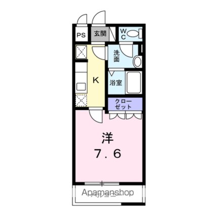 プロヴァンス吉岡[1K/26.45m2]の間取図