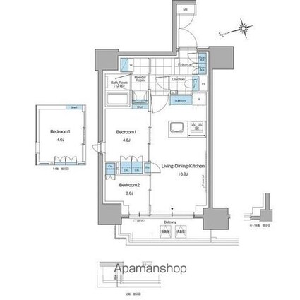ルフォンプログレ本郷三丁目[2LDK/42.61m2]の間取図