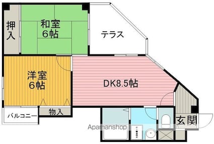 エドケンベルトピア豊中Ⅰ[2DK/46.69m2]の間取図