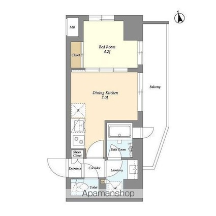 ＡＩＦＬＡＴ品川戸越パークサイド[1DK/30.1m2]の間取図