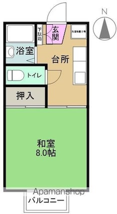 ペガサス館[1K/26.44m2]の間取図