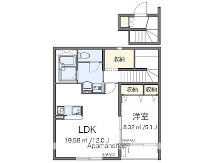 東京都練馬区南大泉２丁目[1LDK/47.3m2]の間取図