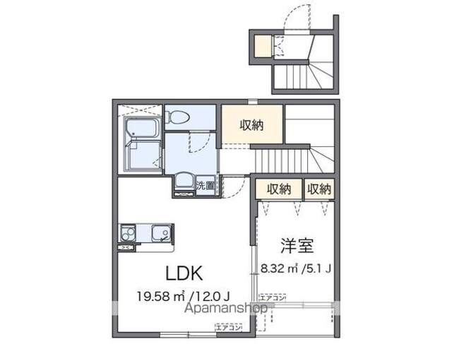 東京都練馬区南大泉２丁目[1LDK/47.3m2]の間取図