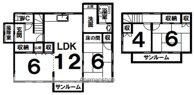 白糠町東三条　貸家の間取り