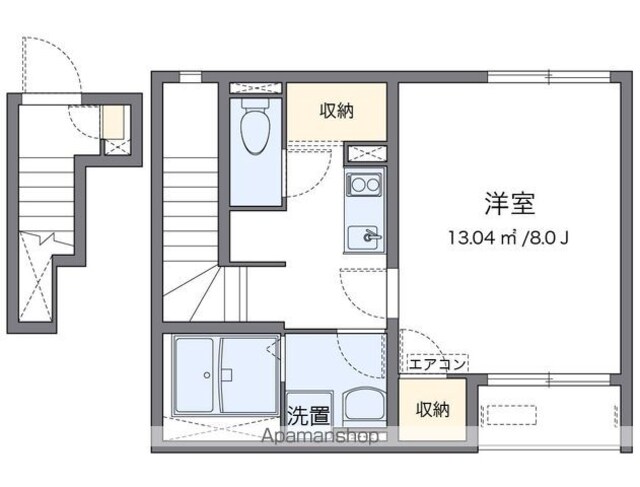 クレイノサングランツ[1K/30.6m2]の間取図