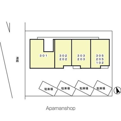ファミール河内[1LDK/44.19m2]の配置図
