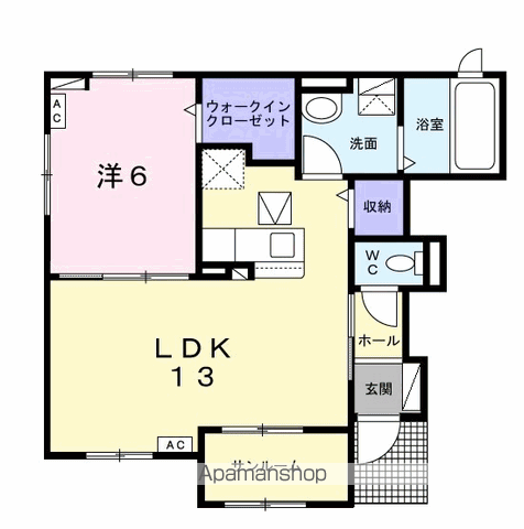 エスポワール　ファミーユ 101 ｜ 千葉県千葉市中央区南生実町1221-1（賃貸アパート1LDK・1階・50.24㎡） その2