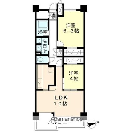 グリーンヒルズ目白[2LDK/56.93m2]の間取図