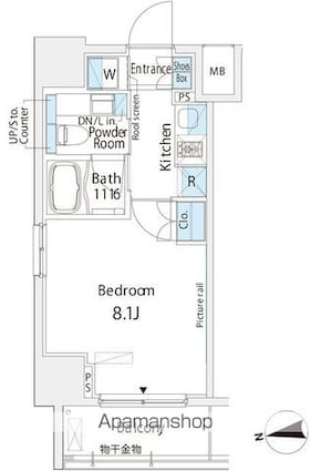 Ｂｅｌｌｅ　Ｖｕｅ　浅草橋[1K/25.44m2]の間取図
