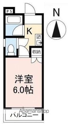 香川県高松市花園町１丁目[1K/20.59m2]の間取図