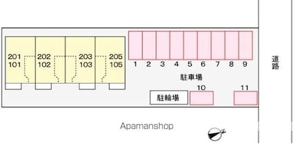 グリーンフィール２００１[2LDK/62.07m2]の配置図