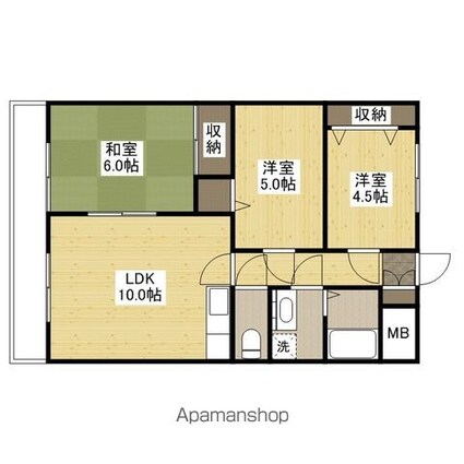 鷹取プレイス[3LDK/56.46m2]の間取図