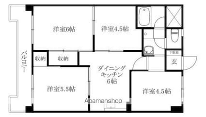 スカイピア保免[4DK/57.6m2]の間取図