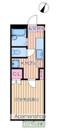 東京都江戸川区瑞江２丁目[1K/21.08m2]の間取図