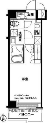 ルーブル練馬伍番館[1K/25.96m2]の間取図