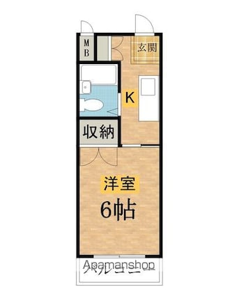 コーポ明神北[1K/19m2]の間取図