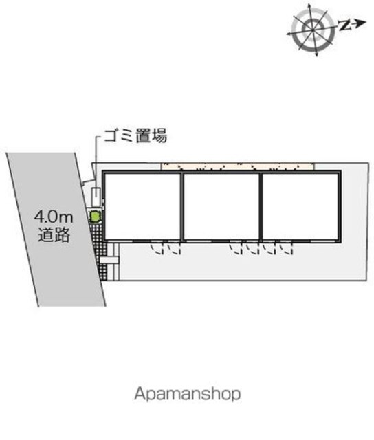 クレイノボンボン　桜[1K/20.32m2]の配置図