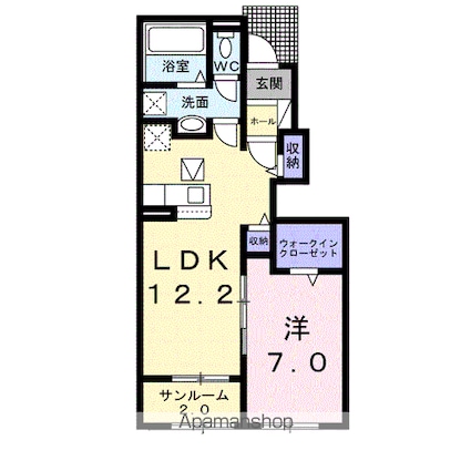 熊本県八代市横手町[1LDK/50.08m2]の間取図