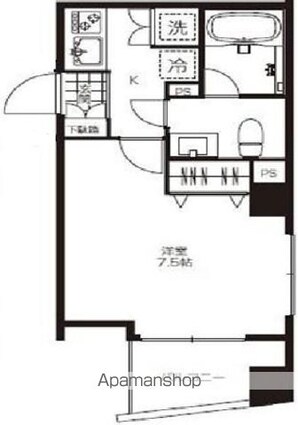 ＡＸＡＳ高円寺[1K/24.15m2]の間取図