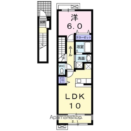 オーヴ　幸　ⅱ[1LDK/46.28m2]の間取図