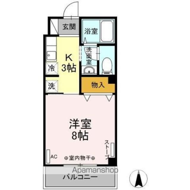 ルグラン花園[1K/27.75m2]の間取図
