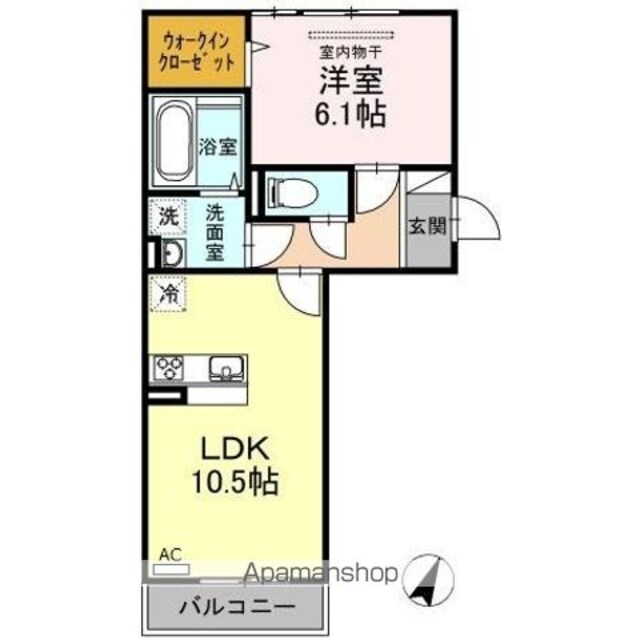 レーブ・マルシェ[1LDK/42.93m2]の間取図