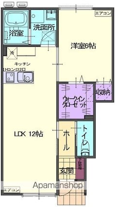 グランピーノ常盤台[1LDK/43.78m2]の間取図