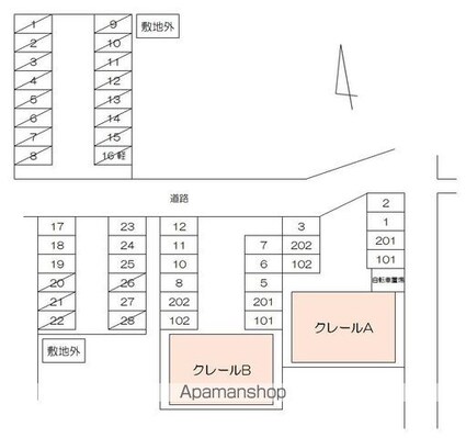 クレールＡ[2DK/52.31m2]の配置図