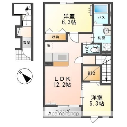 メルヴェーユ[2LDK/57.81m2]の間取図