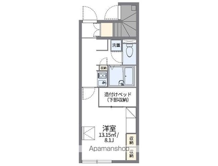 レオパレスＲ１[1K/23.61m2]の間取図