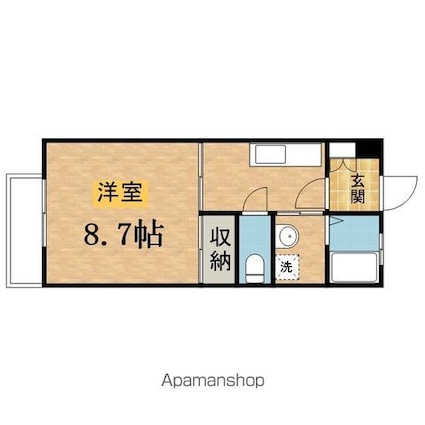 リビエール[1K/30.9m2]の間取図