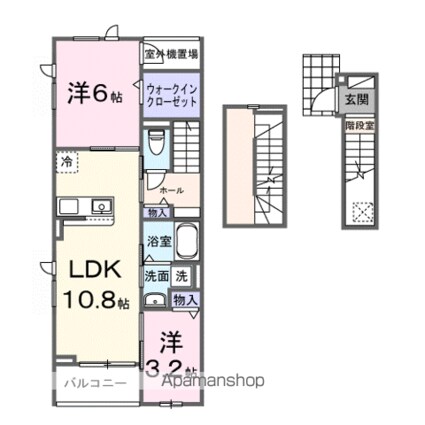 ミウ・ヴィーヴル[2LDK/58.13m2]の間取図