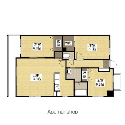 シャルマン庚午北[3LDK/78.09m2]の間取図