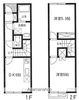 メインシティガーデン　ブライト[2DK/49.68m2]の間取図