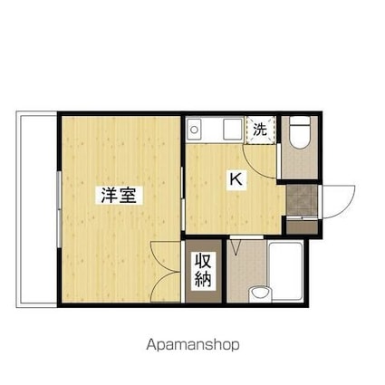 ガーデンプレイス観音[1K/24m2]の間取図
