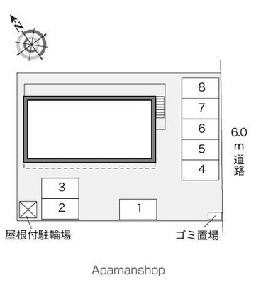 レオパレスＳＫＹ　ＭＡＲＫ[1K/22.35m2]の配置図