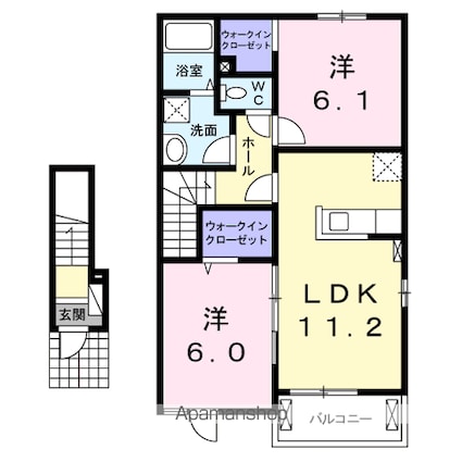 エルザⅠ[2LDK/57.64m2]の間取図