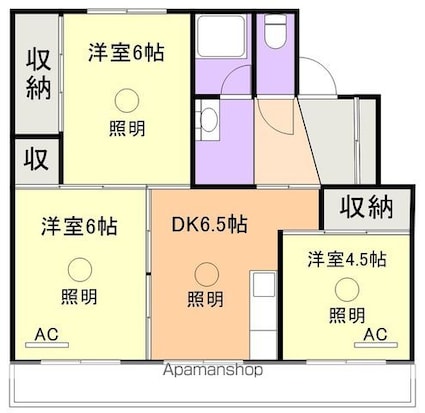 ８０Ｈｉｌｌｓ八代Ⅰ[3DK/53.08m2]の間取図
