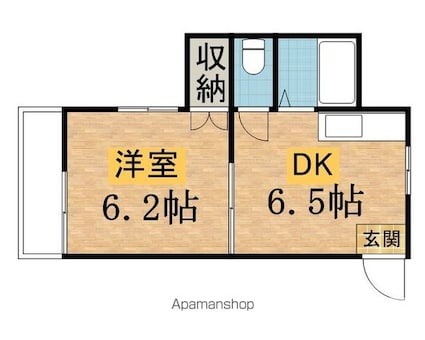 コーポワイズ[1DK/23.82m2]の間取図