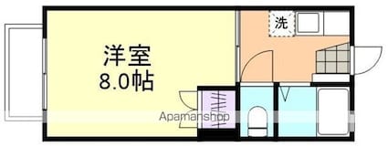 岡山県倉敷市新田[1K/23.18m2]の間取図