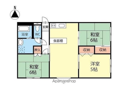 マンション元町[3LDK/69.3m2]の間取図