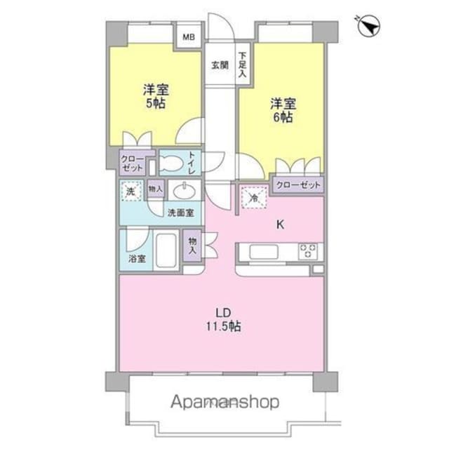 コート　メドウ[2LDK/60.94m2]の間取図