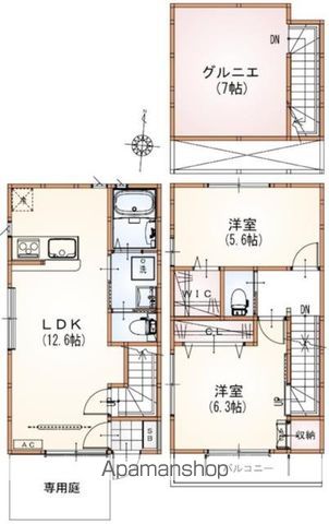 【国立市北のアパートの間取り】