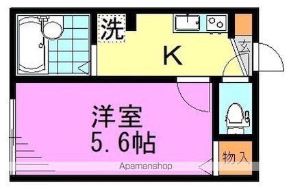 東京都中野区中野３丁目[1K/18.21m2]の間取図