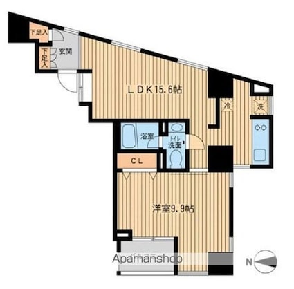 ウィルテラス千歳烏山[1DK/51.07m2]の間取図