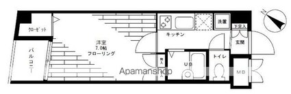 ステージファースト用賀アジールコート[1K/22.57m2]の間取図